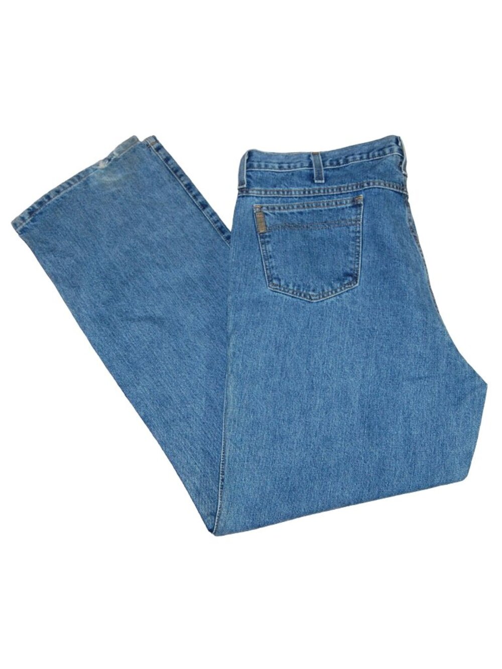 Cinch Up Straight Leg Medium Wash Denim Blue Jeans Men's 42x34